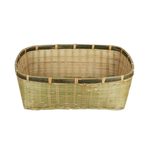 竹编方形竹筐厨房客厅收纳竹制品 家用水果零食蔬菜编织果盘竹篮