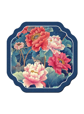 中式牡丹硅藻泥厨房沥水垫餐具碗盘餐垫控水垫吧台垫桌面茶杯垫