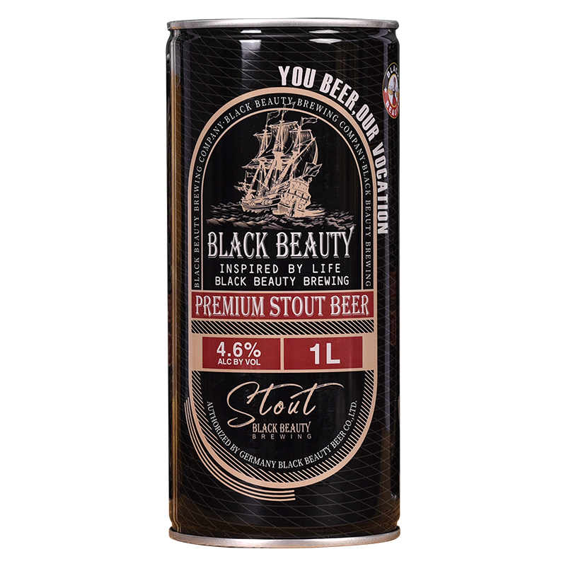 黑美人1l*4德国进口原料白啤酒
