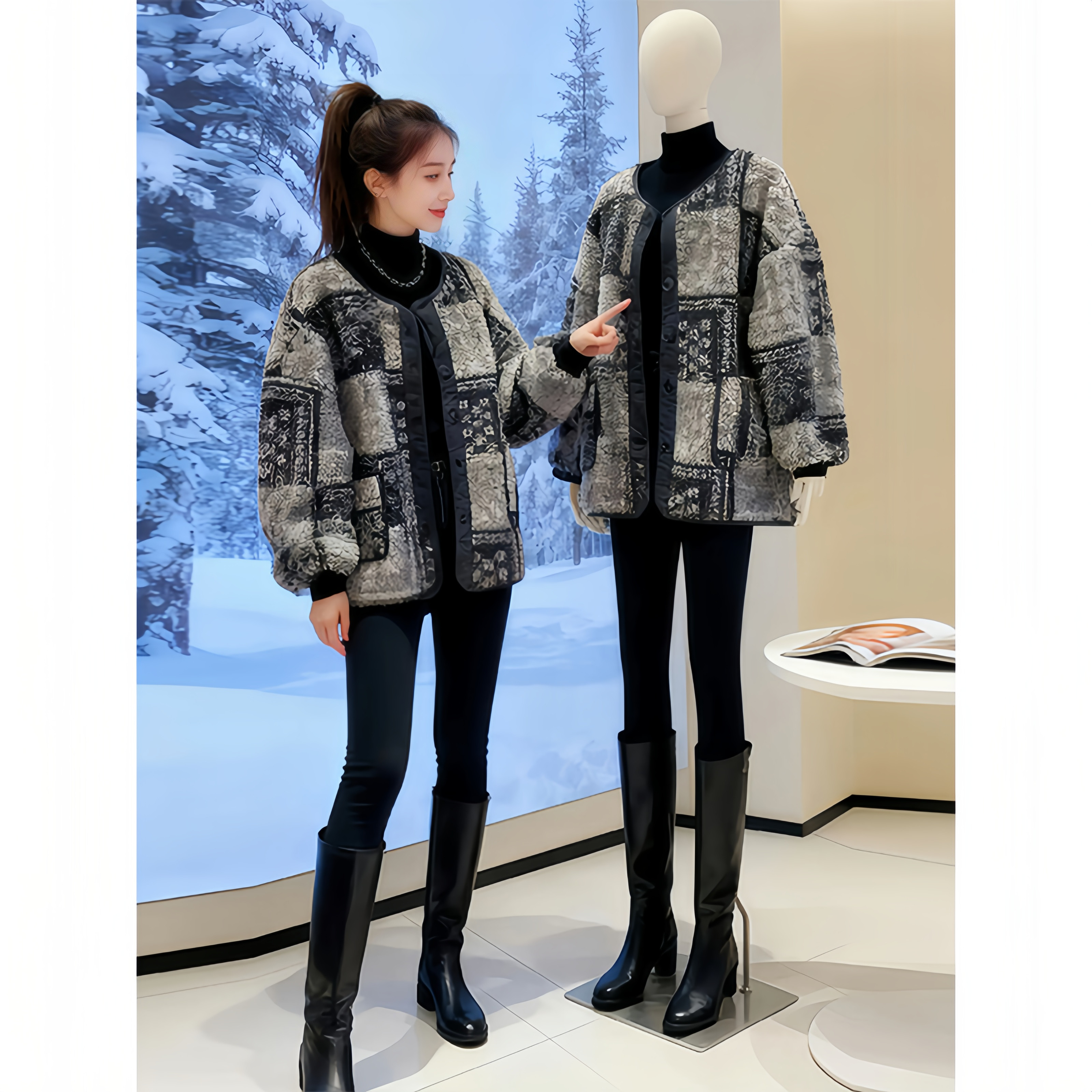 爆款加厚时尚复古高级感羊羔毛绒外套女2026秋冬宽松遮肉长袖夹克