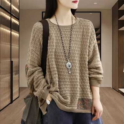 香朵儿套头圆领毛衣针织衫