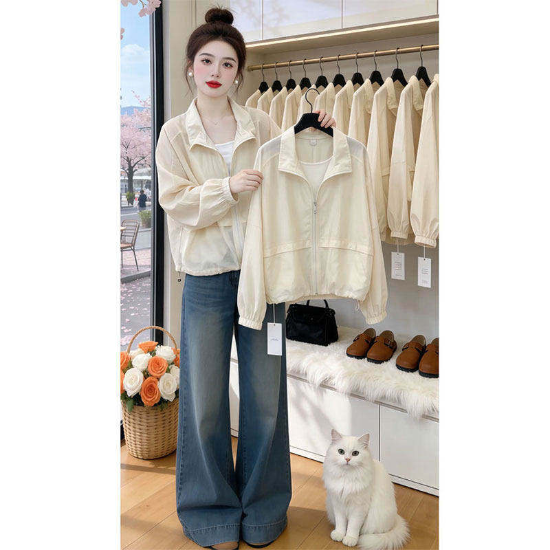 夏季防晒衣女2026新款冰丝感清凉舒适休闲空调服夏天外出薄款外套