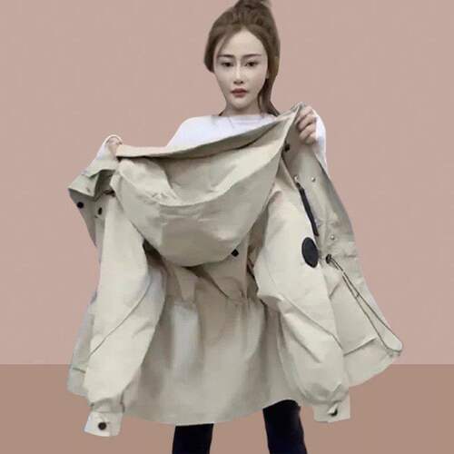 工装休闲收腰显瘦派克服风衣女