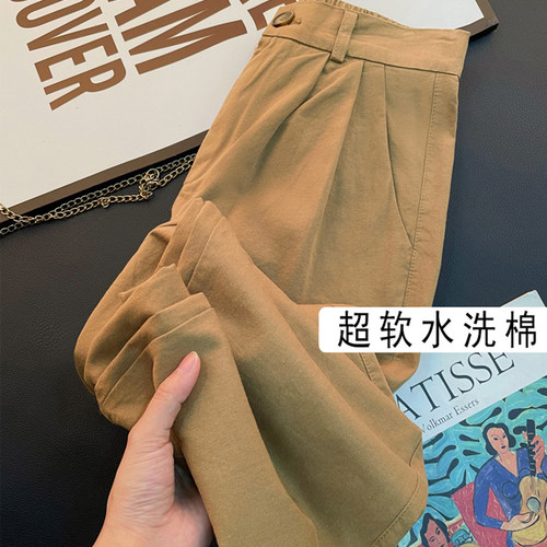 2026夏季新款女士休闲裤宽松阔腿裤爆款九分裤小个子薄款工装裤子