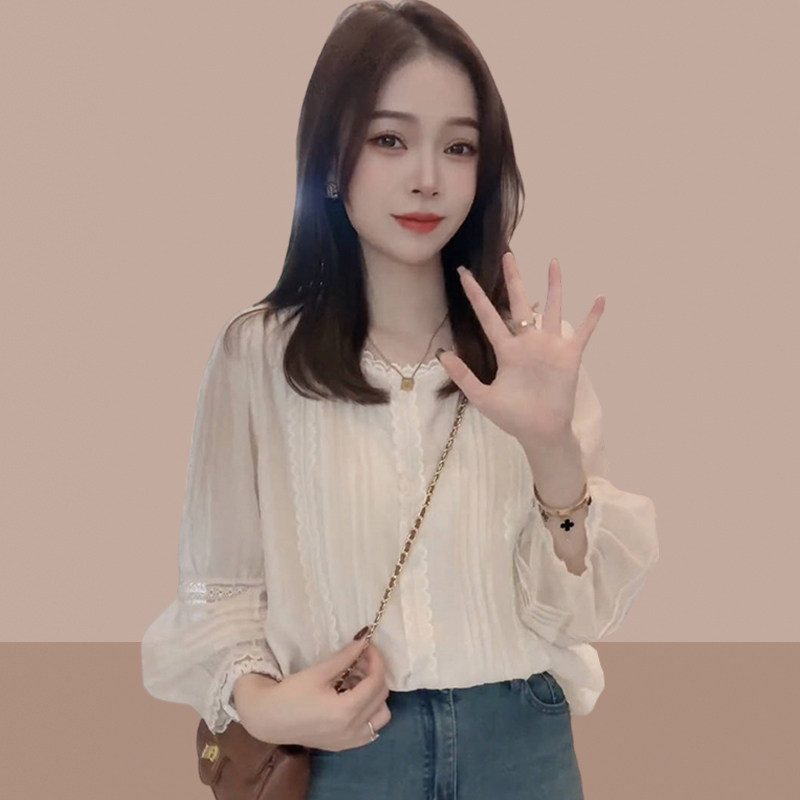 灯笼袖长袖衬衫女士2026春秋新款设计感小众上衣今年流行漂亮小衫