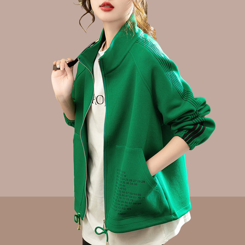 短外套女2026春秋新款爆款小个子绿色运动棒球服宽松大码休闲上衣