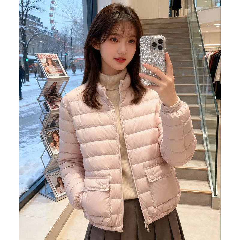 2026年秋冬新款轻薄羽绒棉服女立领短款显瘦小个子面包服保暖外套