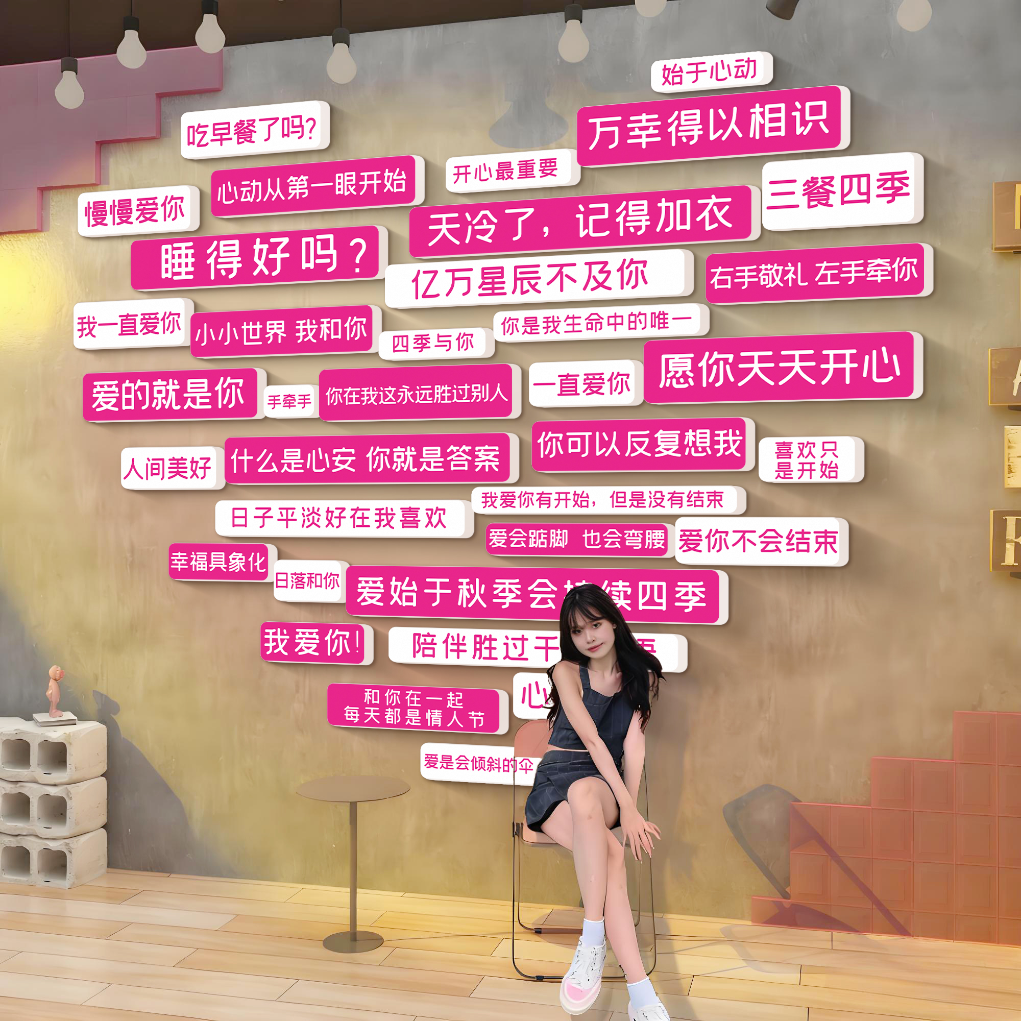 网红打卡形象墙背景打造墙纸装饰