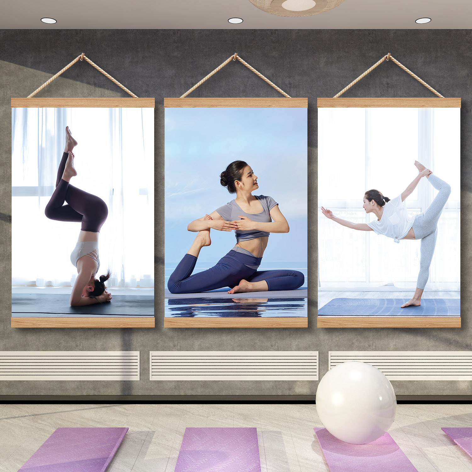 瑜伽馆内装饰健身房打卡文化墙面贴纸普拉提工作室背景标语挂画