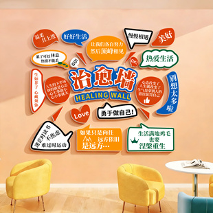 心理角咨询室布置心灵驿站文化背景治愈墙贴纸健康辅导室装饰挂画