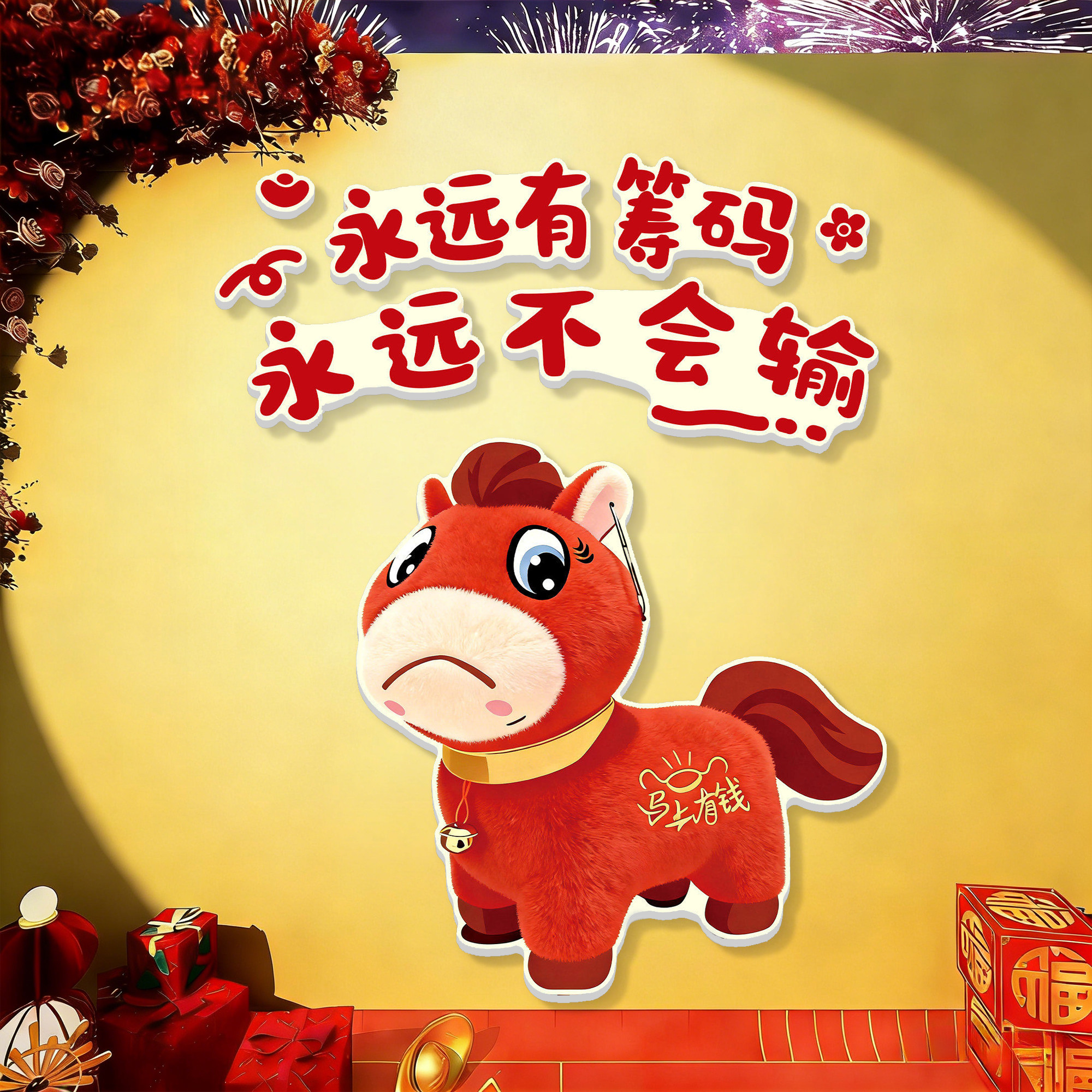 新年装饰网红打卡墙面装饰氛围布置2026新款哭哭马火锅餐饮店墙贴,家居饰品,文化墙贴,淘宝优惠券,粉丝福利购,淘宝优惠卷