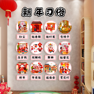2026元旦新年元旦节主题黑板报装饰中国传统节日习民俗文化墙环创