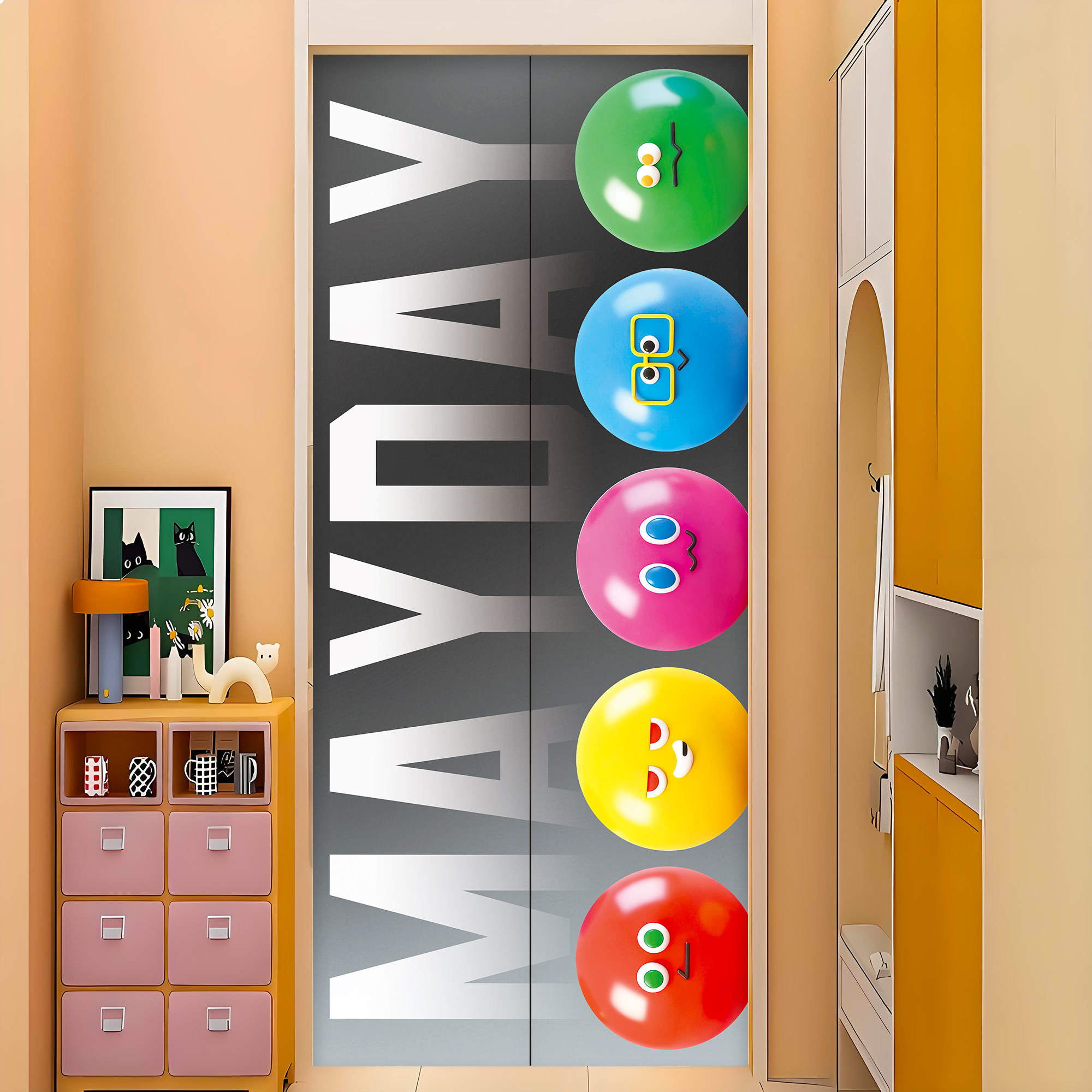 五月天周边电梯门贴纸入户门装饰贴画一梯一户布置创意贴纸定制,家居饰品,软装墙贴,淘宝优惠券,粉丝福利购,淘宝优惠卷