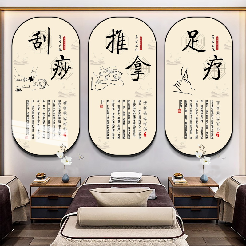 中医养生馆推拿足疗按摩装饰画