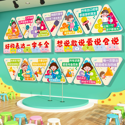 口才培训班教室布置装饰环创墙贴
