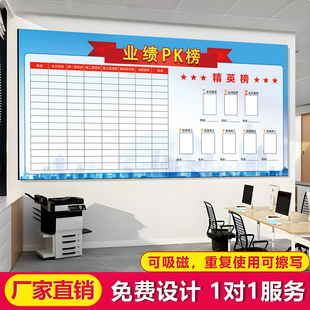 磁吸业绩展示板龙虎榜看板墙贴定制销售pk榜排行榜员工风采荣誉墙