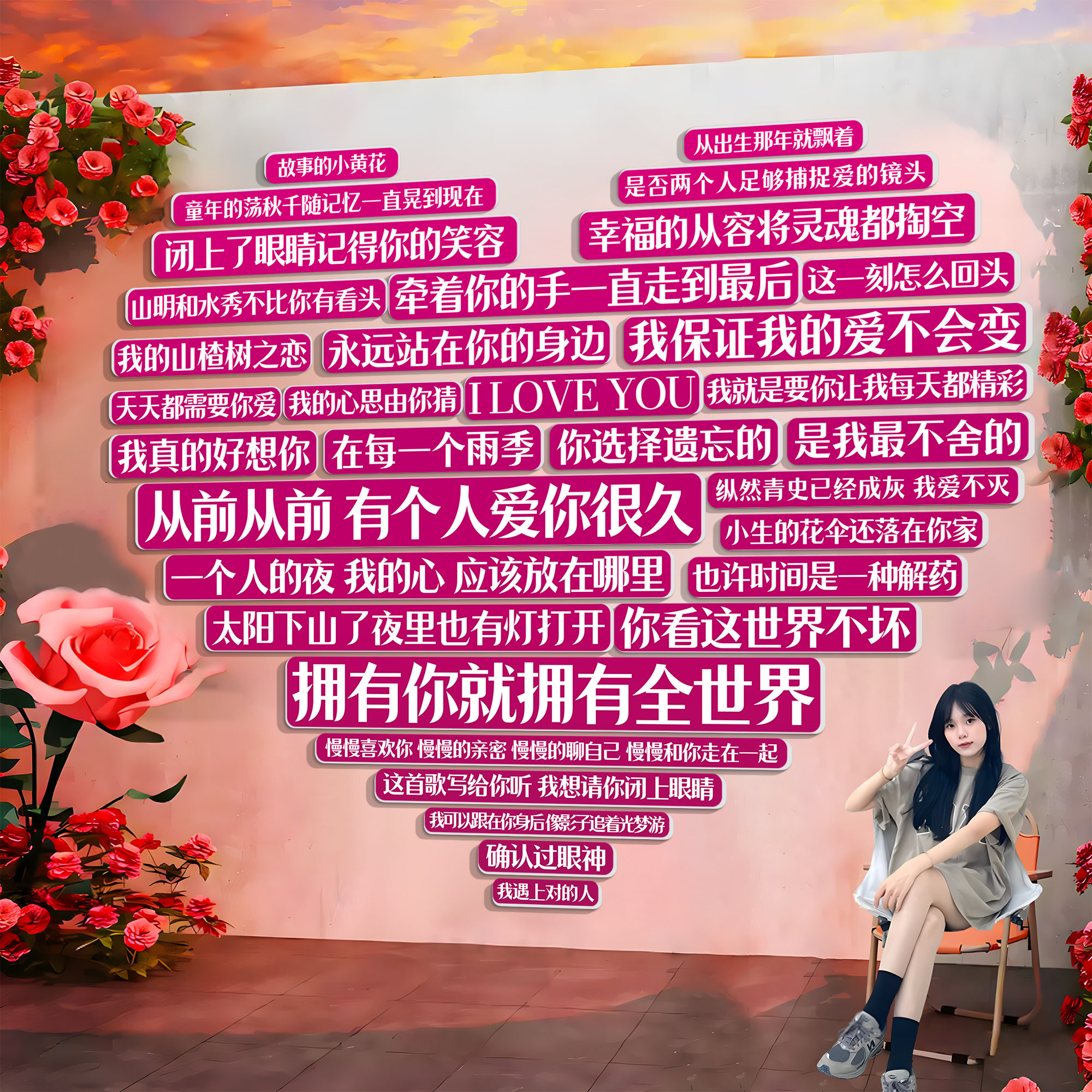 奶茶店网红打卡拍照区布置墙纸背景墙高级感餐饮店形象墙氛围装饰