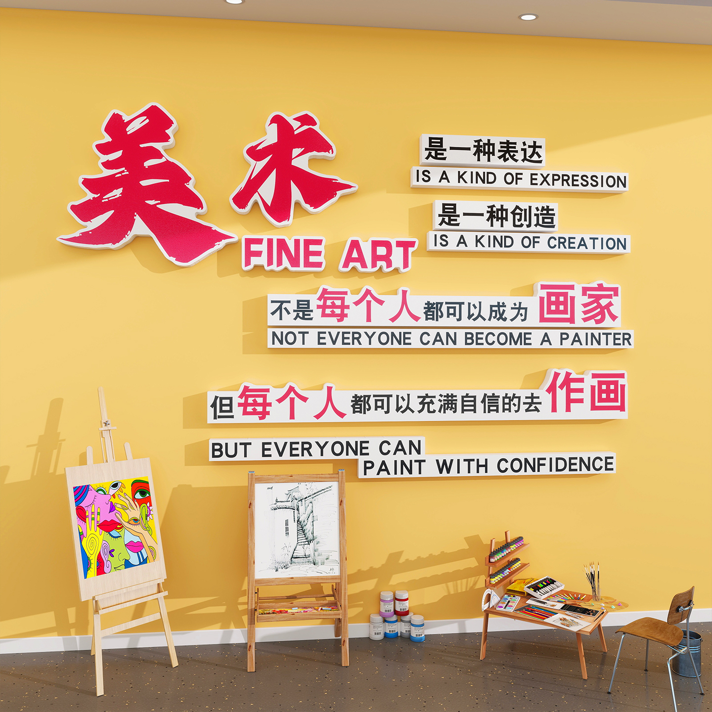 画室布置美术教室墙面装饰贴纸画