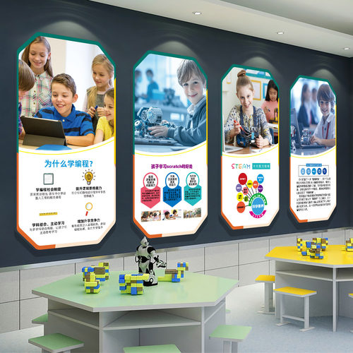 编程机构装饰环创文化墙贴纸