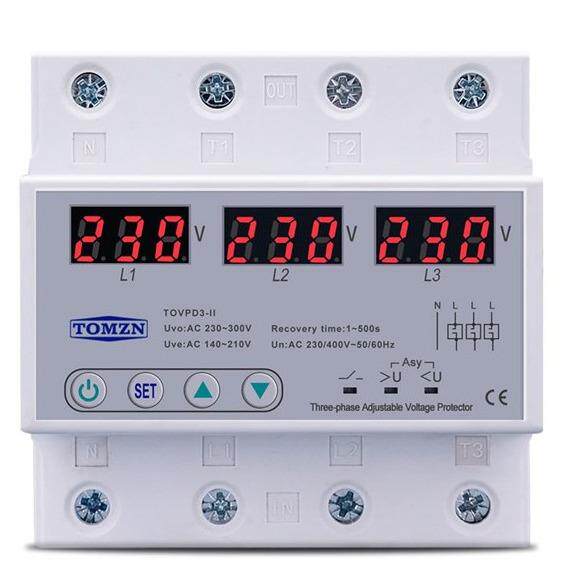 单显三相可调过欠压保护器3相自动恢复保护器复位63A230V