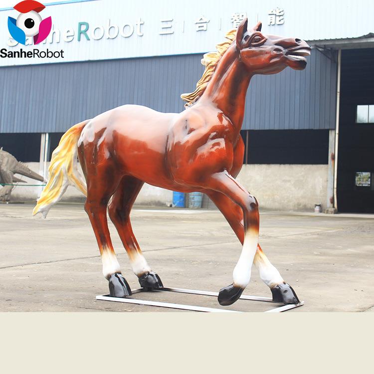 玻璃钢马彩绘卡通动物雕塑模型城市建筑景区景观装饰制作设计
