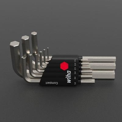 进口德国威汉wiha9件套1.5-10mm短支套装内六角扳手六角匙01174