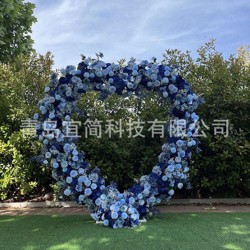 心型花艺婚礼背景舞台心型花排拱门仿真花假花求婚活动庆典