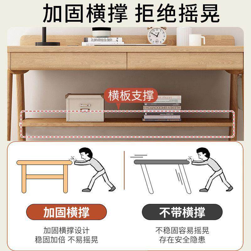实木书桌卧室写字学生家用学习桌简约简易台式电脑桌电脑桌椅外贸