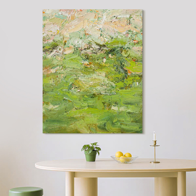 HW.piant原创油画《春茵曳影》侘寂风肌理装饰画客厅玄关艺术挂画