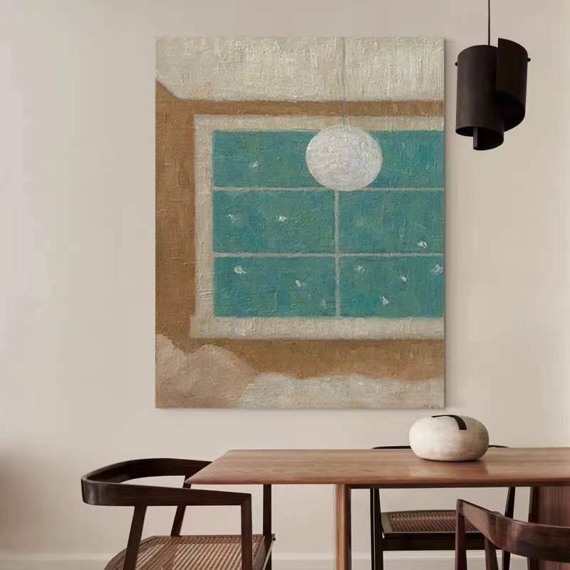 art手绘油画《梦境星空》侘寂风卧室装饰画餐厅背景抽象手工画