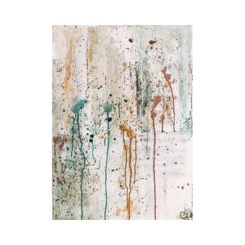 HW.ART手绘油画《仲夏物语》玄关背景墙装饰壁画现代客厅立体挂画