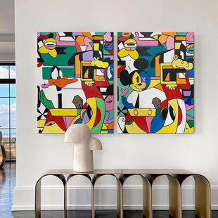 HW.piant原创手绘 dreams 儿童房装 饰油画客厅抽象挂画 Disney