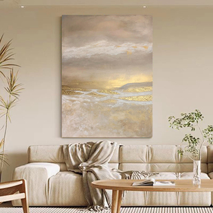 饰画 客厅高档挂画抽象画侘寂风装 HW.ART原创手绘油画 晖洒遍野