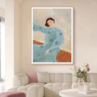 HW.paint手绘油画《钟灵毓秀》餐厅侘寂风装饰画客厅抽象手工挂画