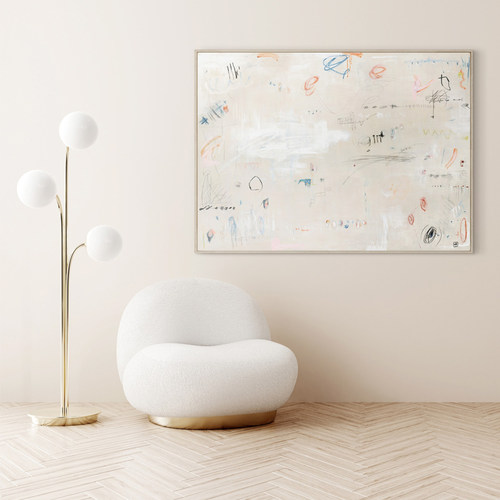 HW.paint手绘油画《栀椿》客厅侘寂风挂画玄关装饰画餐厅抽象壁画