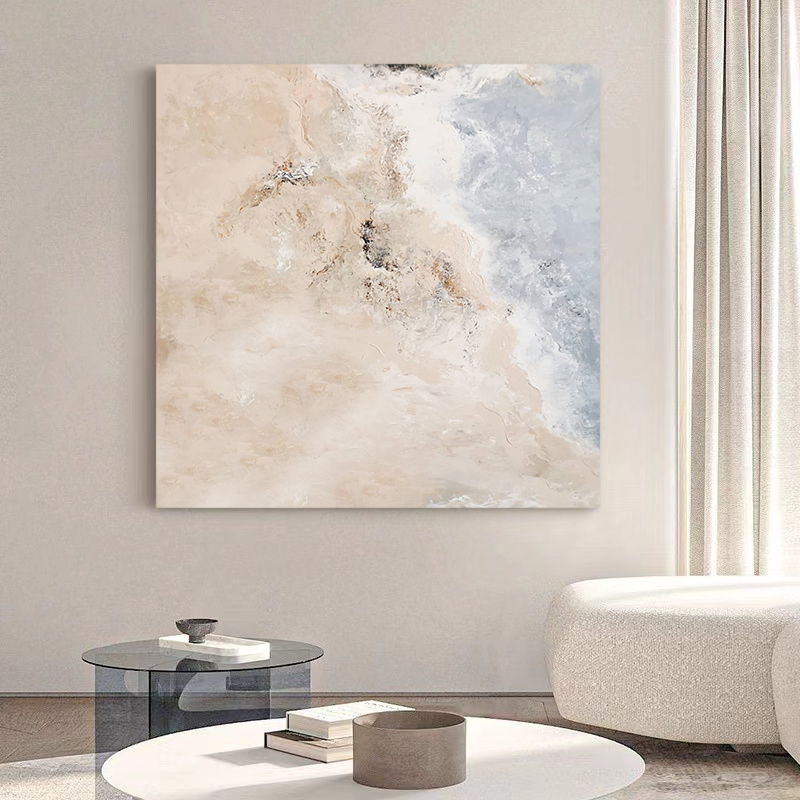 HW.ART原创油画《热恋夏潮》高级感装饰画客厅餐厅侘寂风挂画手工