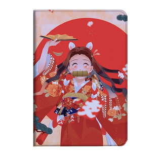 祢豆子适用2022air5带笔槽款ipad9平板保护套pro11外壳苹果9.7寸可爱mini6迷你4三折款2018防摔2021鬼灭之刃