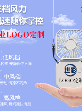迷你折叠挂脖风扇手持TYPE-C插口桌面办公便捷户外小电风扇小型公司企业培训班地推LOGO定制宣传礼品礼物刻字