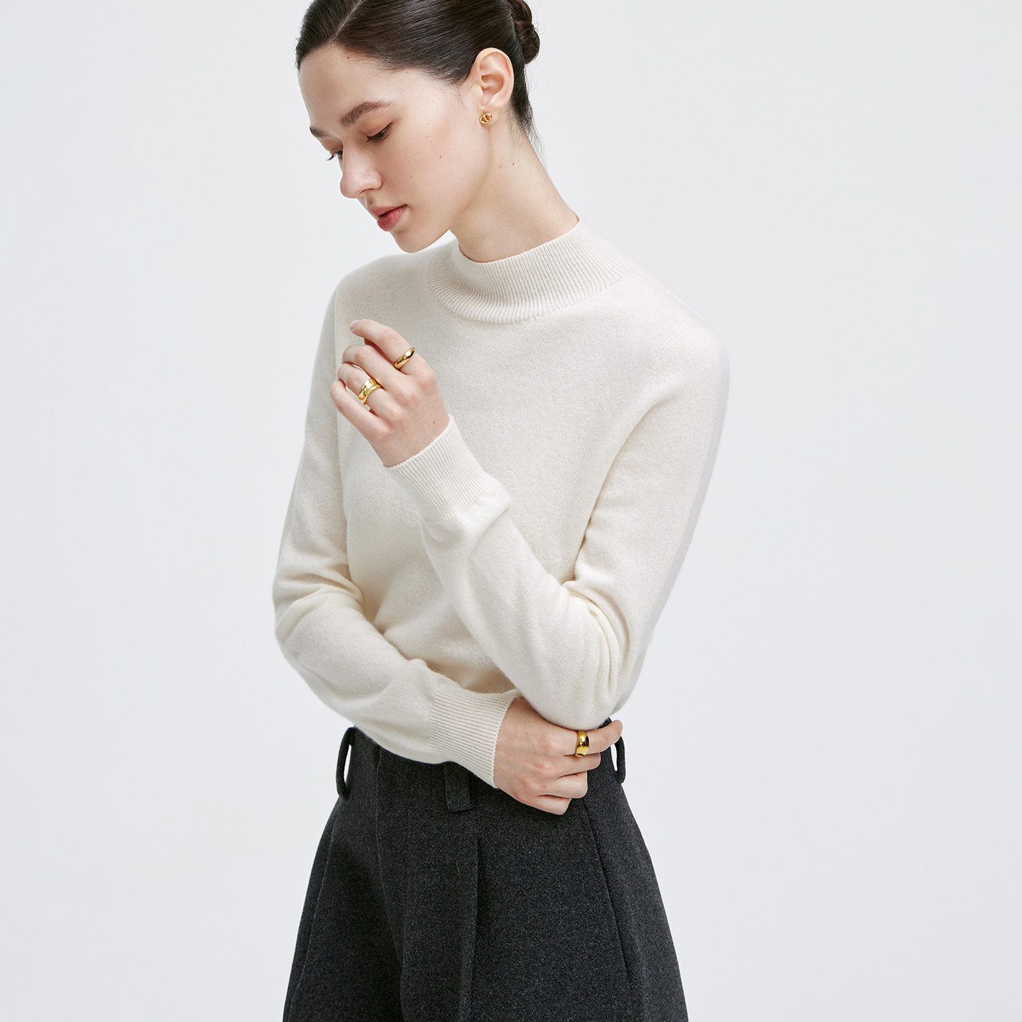 GIOVANNI VALENTINO女士秋冬季羊绒衫时尚修身半高圆领毛衣打底衫,女装/女士精品,羊绒衫,淘宝优惠券,粉丝福利购,淘宝优惠卷