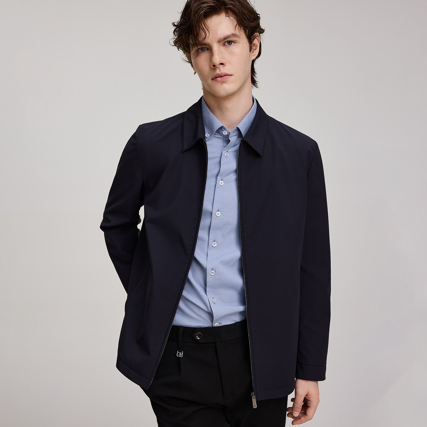 GIOVANNI VALENTINO春秋季男士翻领夹克休闲宽松商务通勤长袖外套,男装,夹克,淘宝优惠券,粉丝福利购,淘宝优惠卷