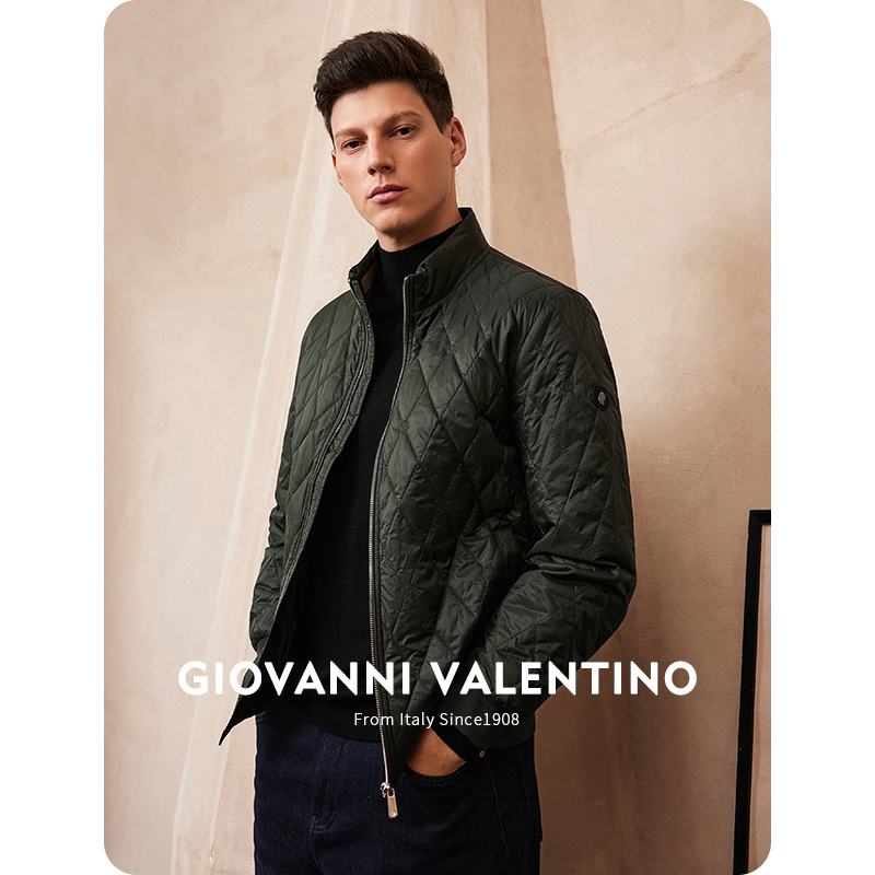 卓凡尼华伦天奴薄款立领棉服