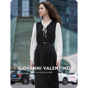無袖 GIOVANNI VALENTINO夏季 新款 連身裙 連衣裙女士裙子通勤修身