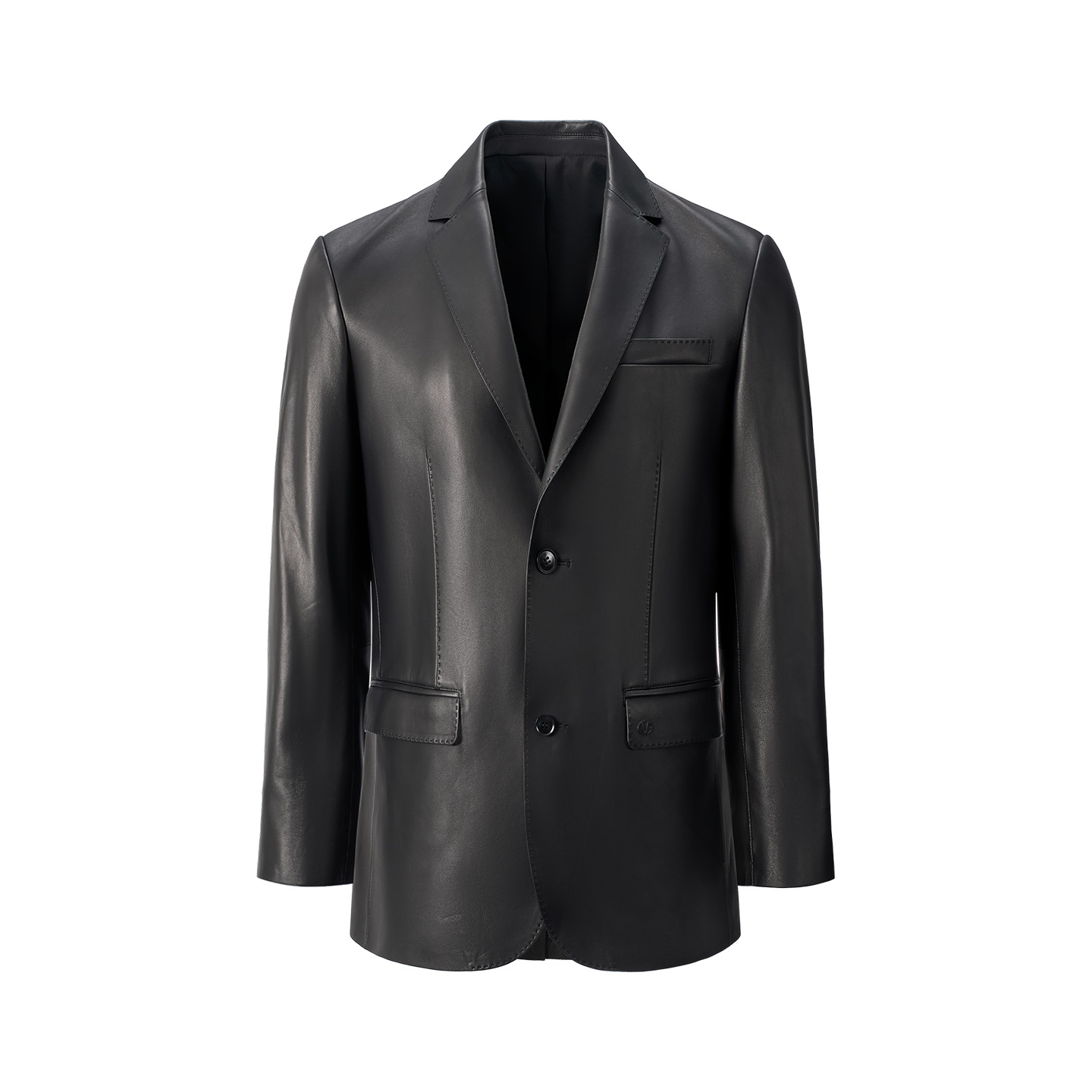 卓凡尼·华伦天奴真皮皮衣西服