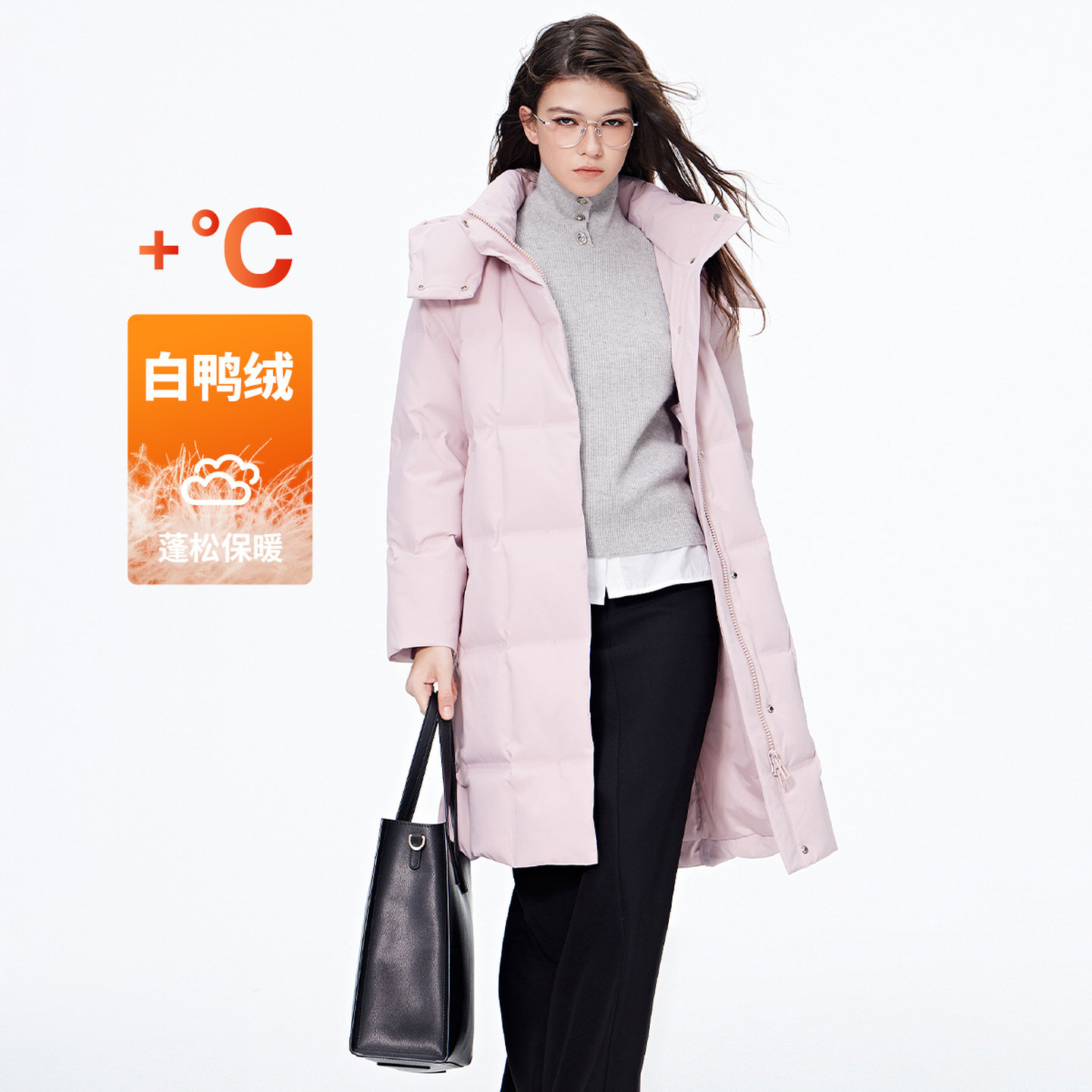 GIOVANNI VALENTINO冬季女士羽绒服加厚保暖长款休闲宽松连帽外套
