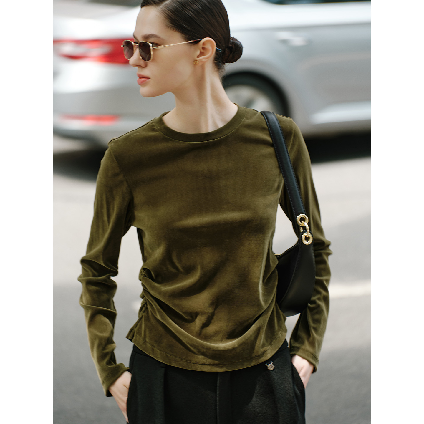 卓凡尼华伦天奴长袖圆领T恤