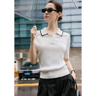 短袖 薄款 VALENTINO夏季 修身 显瘦女士POLO衫 翻领针织衫 GIOVANNI