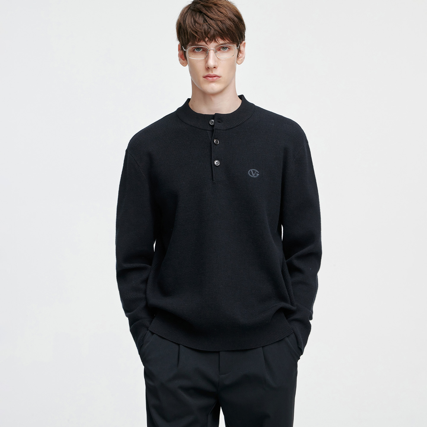 卓凡尼·华伦天奴半高圆领针织衫