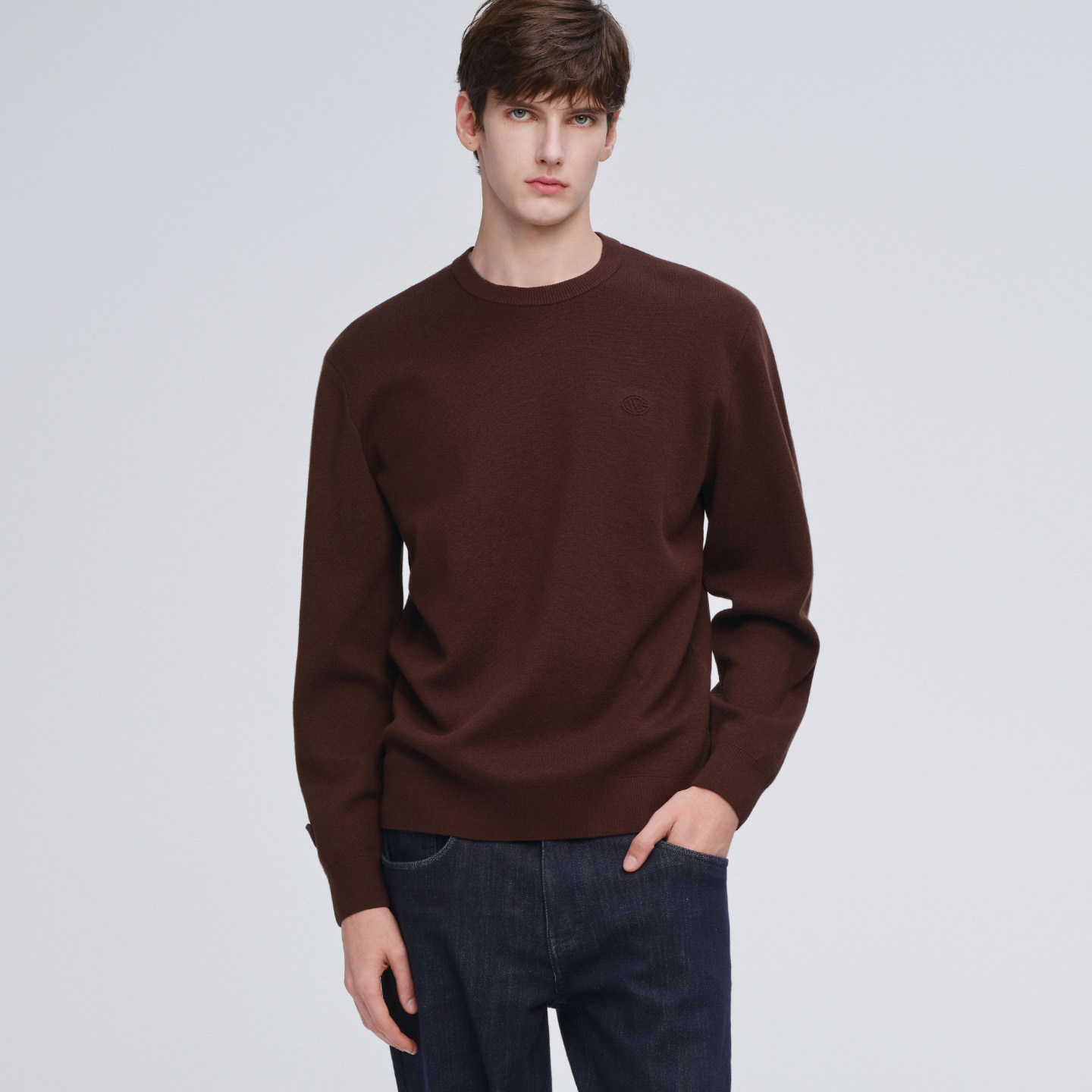 卓凡尼·华伦天奴纯棉圆领针织衫