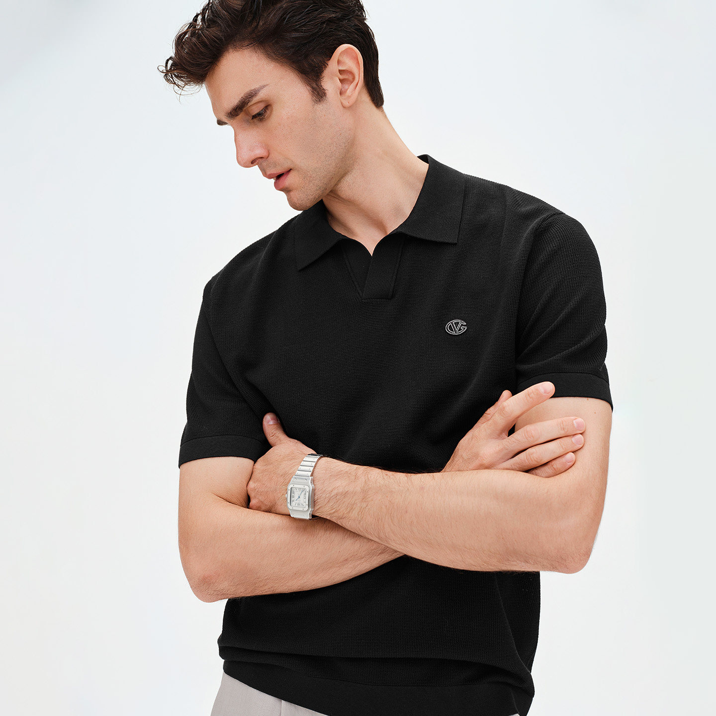 GIOVANNI VALENTINO夏季薄款凉感短袖POLO衫男士休闲商务翻领T恤