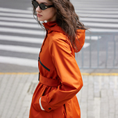 秋季 GIOVANNI VALENTINO女士连帽风衣中长款 户外高级感加绒外套